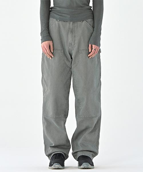 ERRORS EXCEPTED Dp663Gr Double Knee Carpenter Pants (Grey)