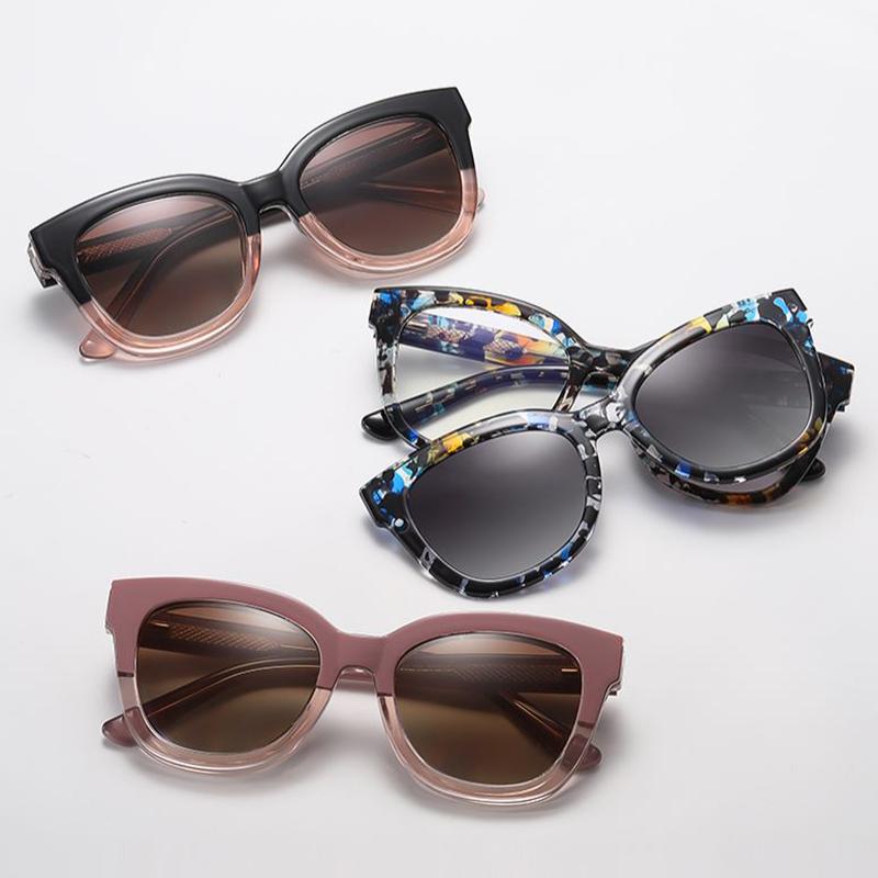 Kvinner TR90 2-i-1 Polariserte Solbriller Magnetisk Clip-On Nærsynthet Optisk Brilleinnfatning Tilpassbare Styrkebriller