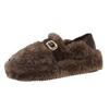 Hiver 2025 chaussures Doudou paresseuses gardent au chaud et décontractées, chaussures moelleuses à double usage pour femmes nouvelles chaussures en coton à une pédale avec semelles épaisses en velours