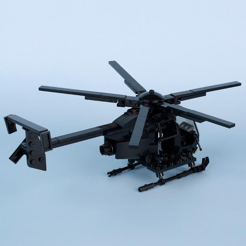 Military Series Birdie Helicopter Rescue Aircraft Fighter Assembled Toy Model Compatible With Small Particles