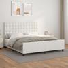 3125586 vidaXL Bed Frame with Headboard White 180x200 Cm Faux Leather