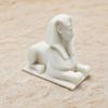 3D Printed Egyptian Sphinx Statue, White Lion Figurine for Desk, Ancient Egypt Home Decor for Shelf, Mythical Gift for History Buffs