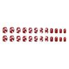 Cherry Red Heart Print Whitening Nail Stickers - 24 Pieces