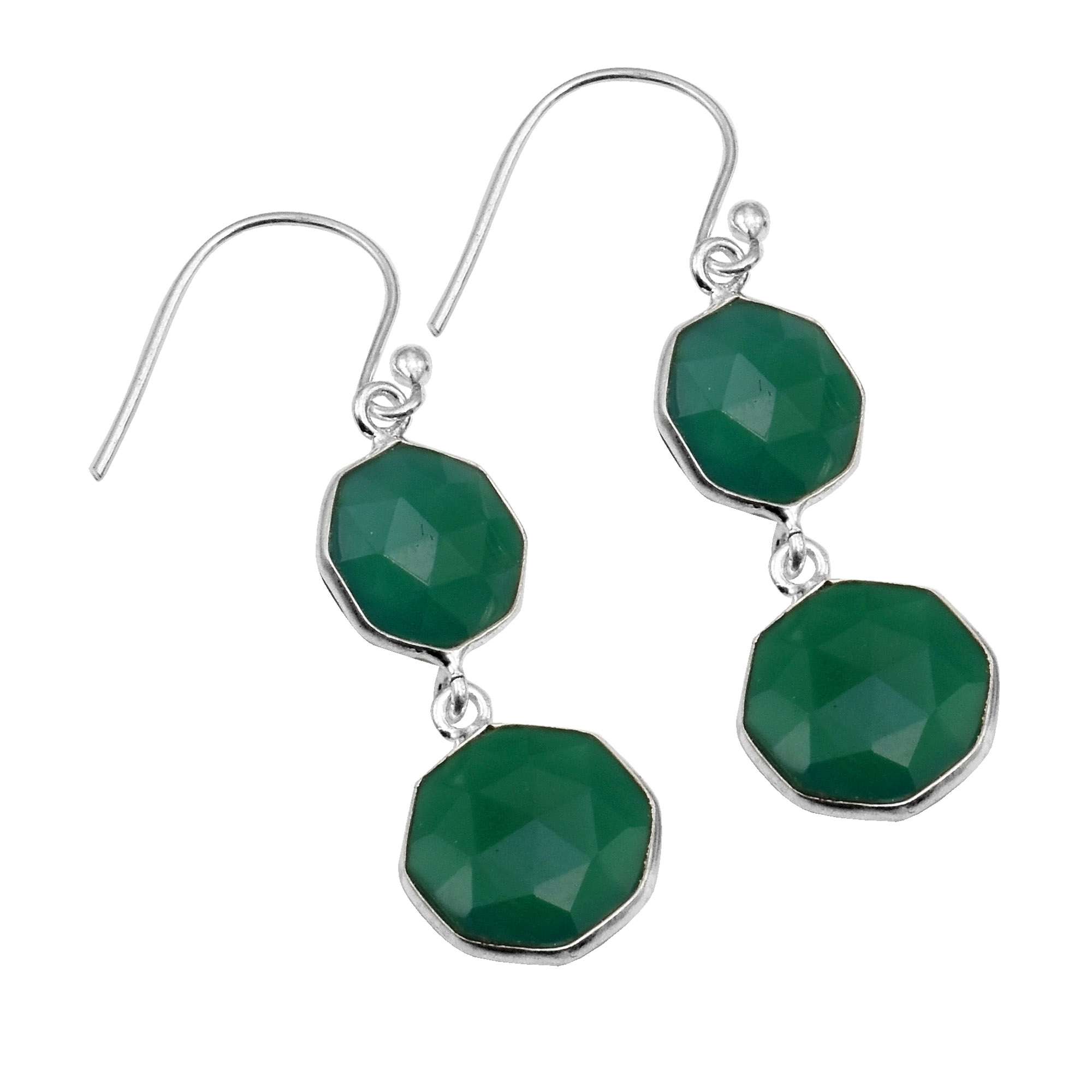 

Emerald, Gemstone Earrings Solid 925 Sterling Silver Handmade Earrings Jewelry Gift For Women And Girls E-3809