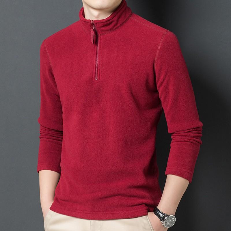 Nou toamnă și iarnă pentru bărbați, hanorac din lână, gât semi-înalt, gros, cu mânecă lungă, tricou de corp pentru bărbați