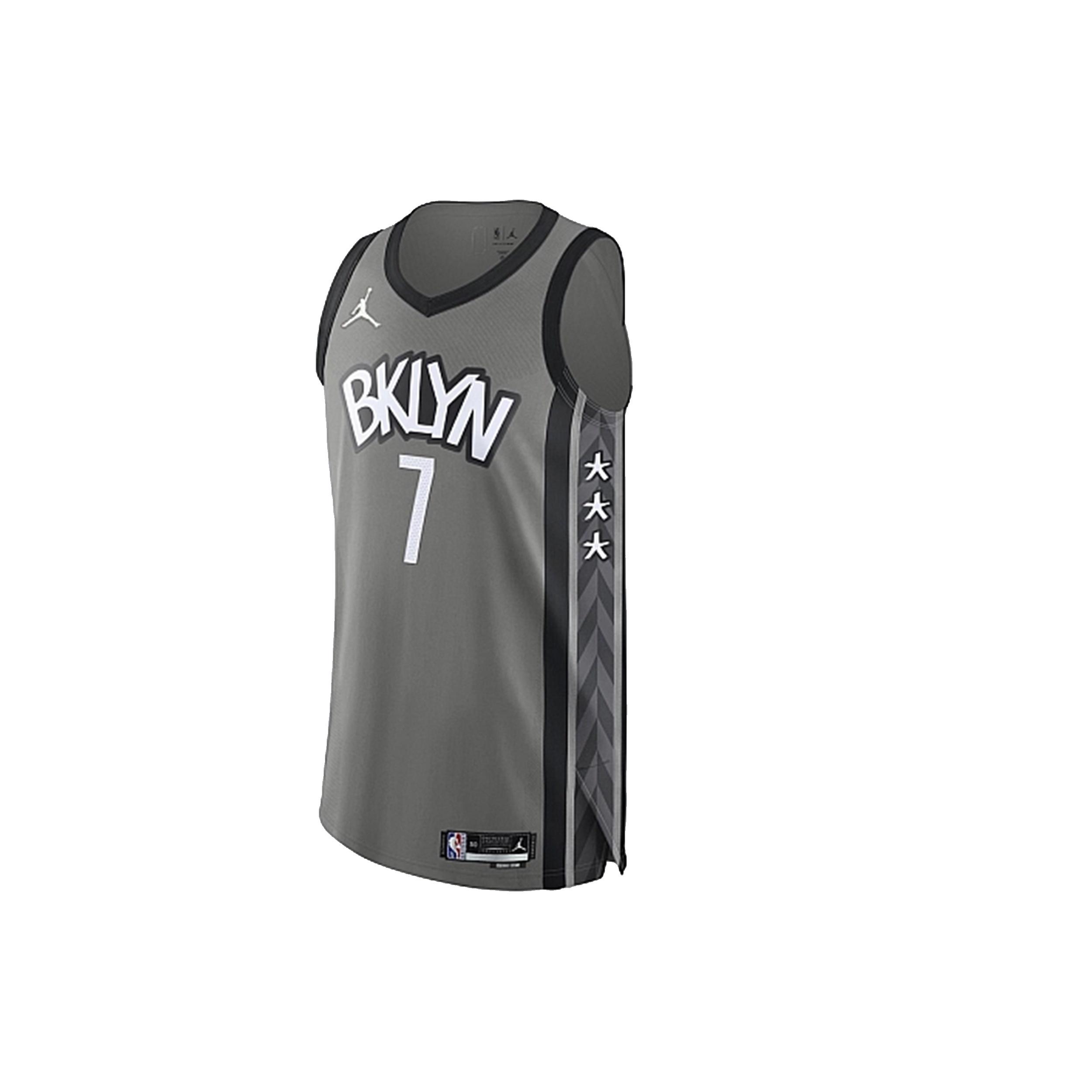 Air Jordan Brooklyn NETS Kevin Durant Jerseys Grey Men s DB3472-002 L