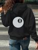 Autumn Hoodies No.8 Ball Pattern Printed Sweatshirts Warm Fleece Comfortable Pullovers Fashion Pocket Loose Oversized Unisex Top