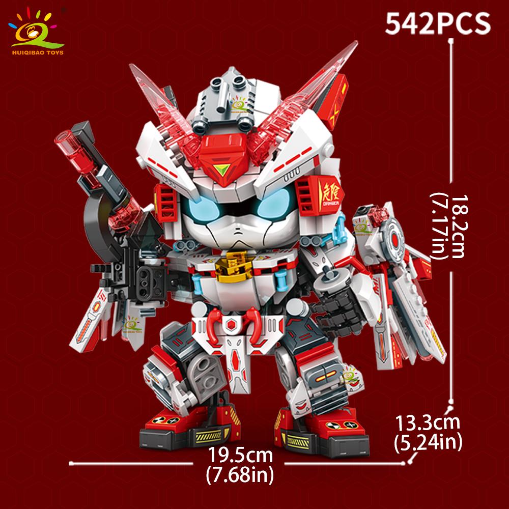 MOC Warrior Mech Robot Model Building Block Blue Red Mecha Series Brick Construction Toy Children Desk Home Decoration
