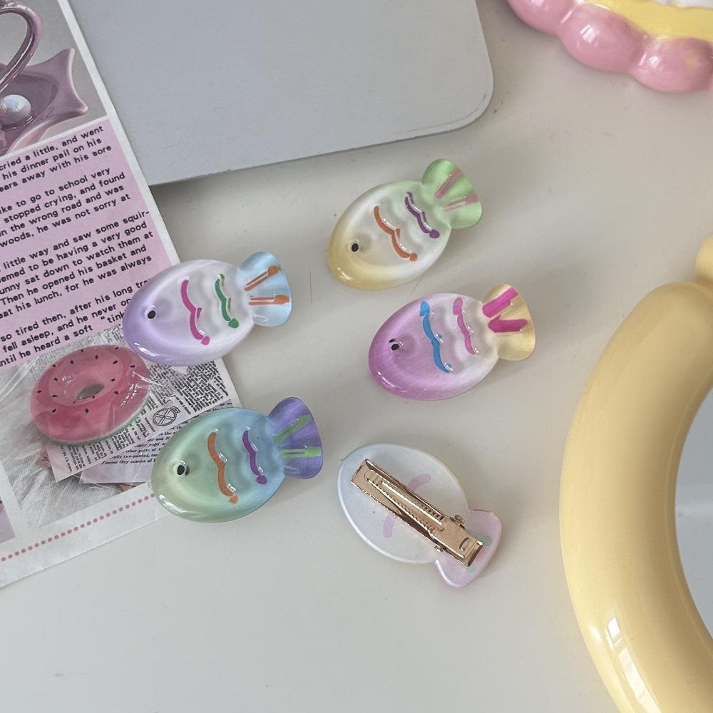 Hair Accessories Plastic Kids Barrette Jelly Girly Cartoon Fish Hairclip Candy Color Cute Taiyaki Side Clip Hair Styling