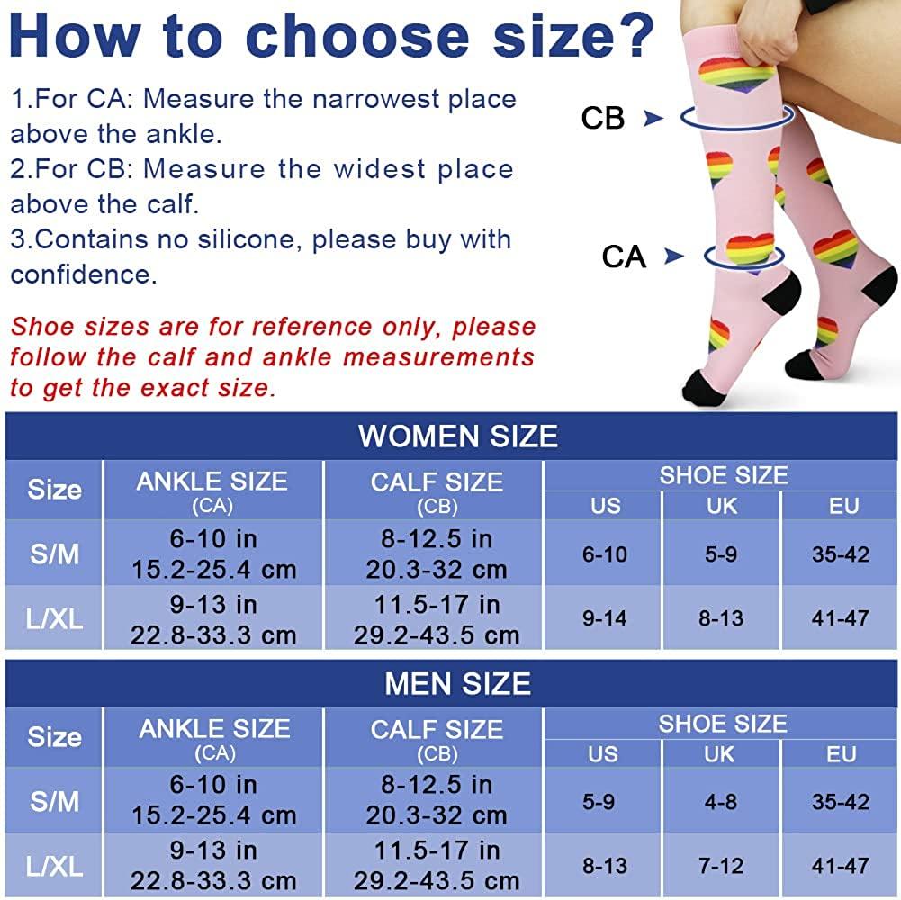 Nylon Compression Socks Knee High Breathable Support Socks for Nurses 6 PAIRS Sports Travel Custom Logo