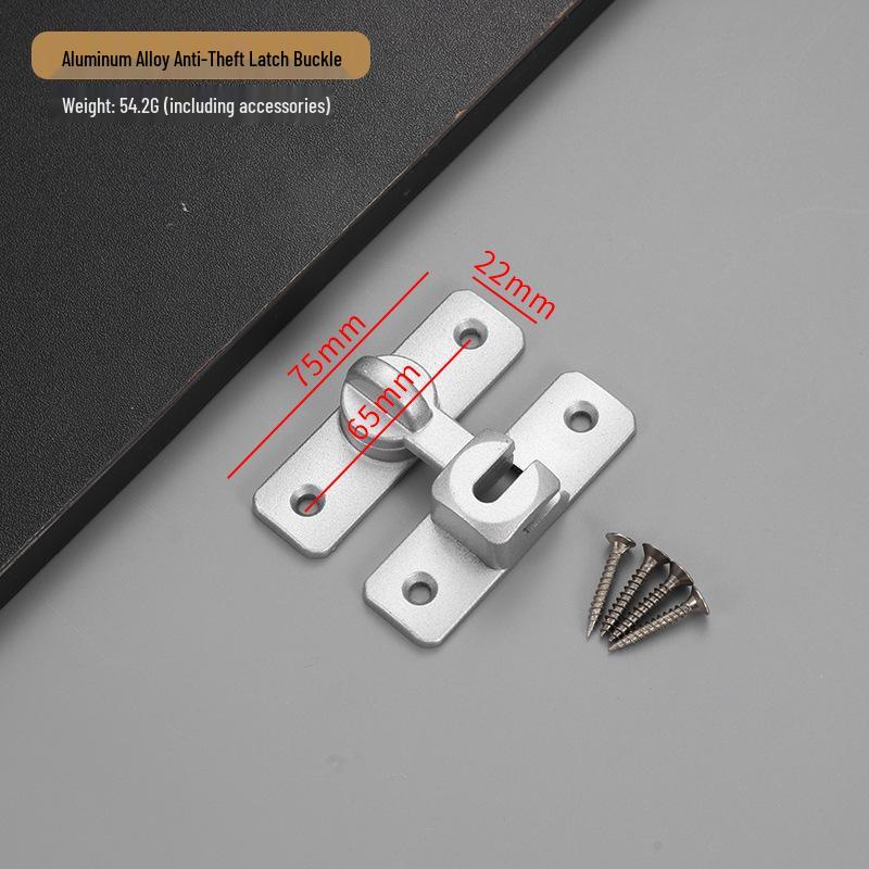Solid Aluminum Multi-Angle No-Drill Anti-Theft Door Latch Bolt