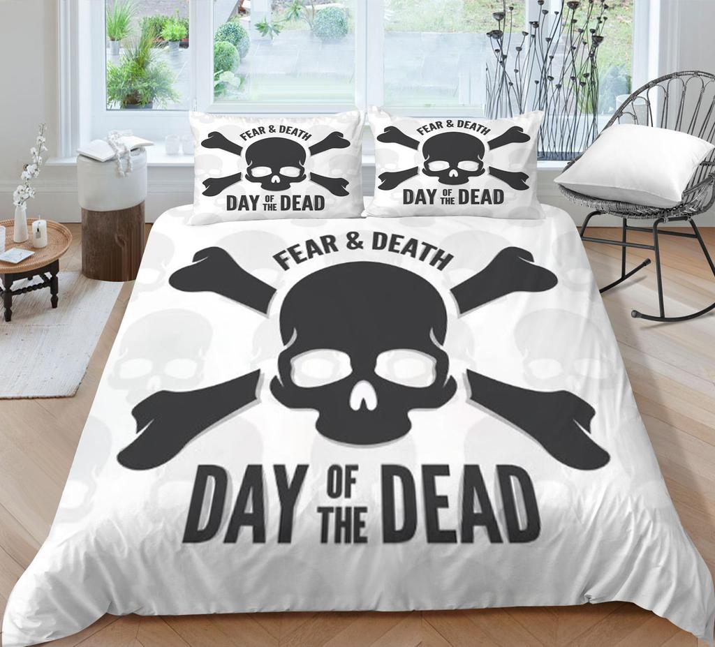 Bedding Cover Sets Skull Home Textiles Bed Quilt Cover Bedding Set 3D Duvet Cover Comfortable Bedclothes Microfiber Quilt Cover