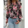 Printed Shirt Female Temperament Long-sleeved Shirt Blouse
