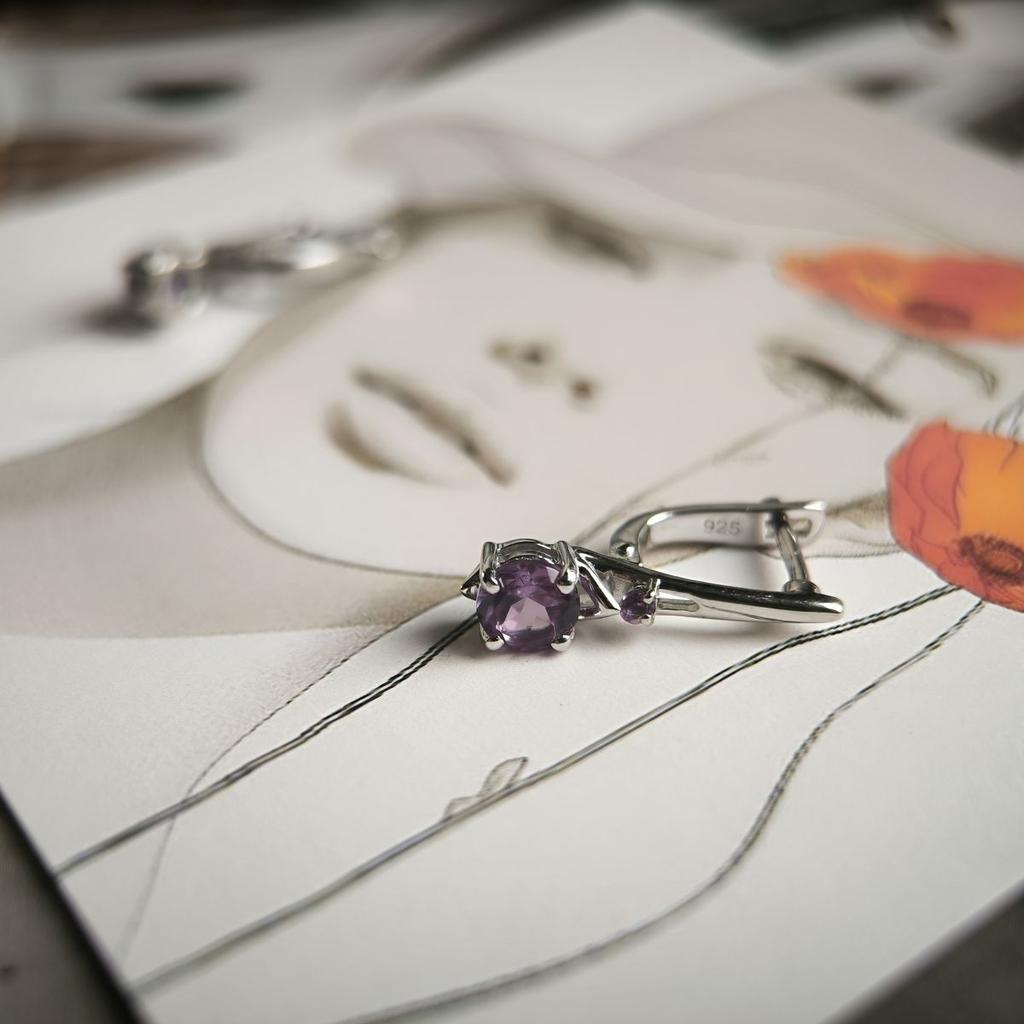 Silberohrringe mit Alexandrit 2,478 ct (2180128)