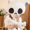 Soft Plush Skull And Crossbones Halloween Throw Pillow For Festive Home Decoration