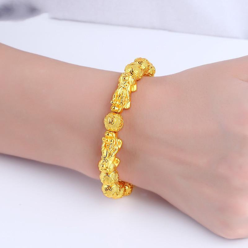 1Pc Fengshui Wohlstand Armband 10mm Natürliche Perlen Armbänder Einzelne Pi Xiu Viel Glück Handgelenk Kette YSX