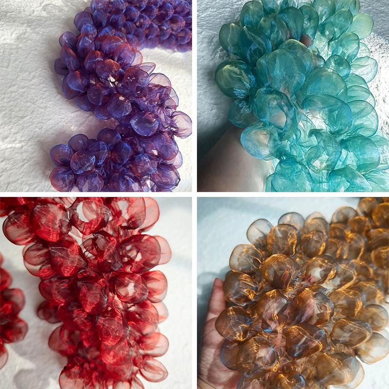 Seersucker Perspective Bubble Net Yarn Fabric For Diy Sewing Wedding Dress Stage Costume Background Decor Puffy 3D Lace Fabric