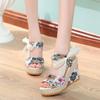 Ladies Shoes Wedge with Platform Waterproof Bow Super-high Heel Wedges Women's Sandals Print on Sale Casual Vip Quality Designer