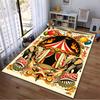 Circus Theme Carpet with Elephants, Tent, Balloons, and Fire Design Suitable for use as an anti-slip for living room bedroom sofas