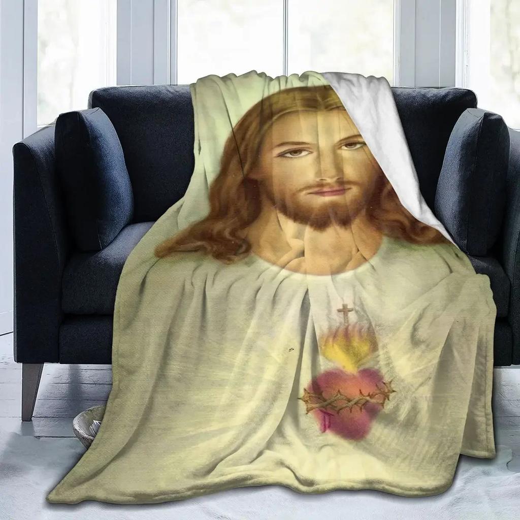 Jesus Divine Mercy Soft Plush Blanket, Flannel Blanket Throw Blanket for Living Room Bedroom Sofa Cover