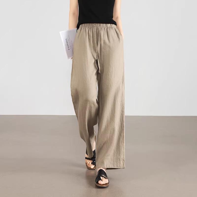 Women s Summer Wide-Leg Cotton Linen Pants: Relaxed, Versatile & Petite-Friendly M