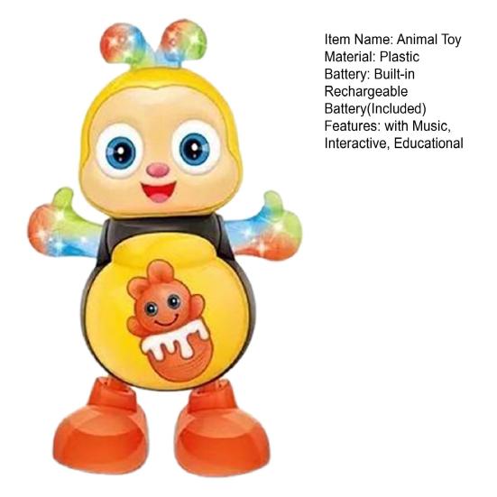 Electric Singing Dancing Animal Toy Cartoon Duck Rabbit Frog Bee Toy Toddlers Boys Girls Interactive Wiggling Animal Musical Toy