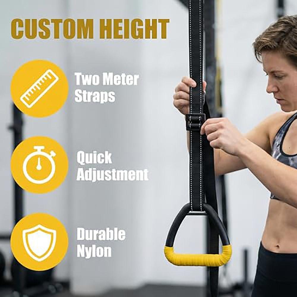 1 Pair No-Punch Pull-up Gymnastic Rings Anti-slip Fitness Equipment Premium Gymnastic Rings  Gym