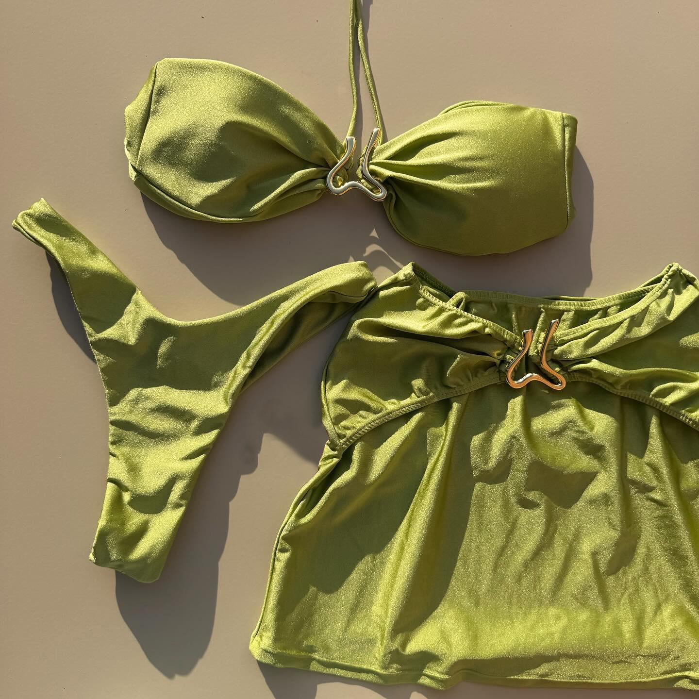 

Sexy 3pieces Micro Bikini 2025 Women Swimsuit Female Swimwear Brazilian Bikinis Set Hollow Out Beachwear Bathing Suit Biquini S