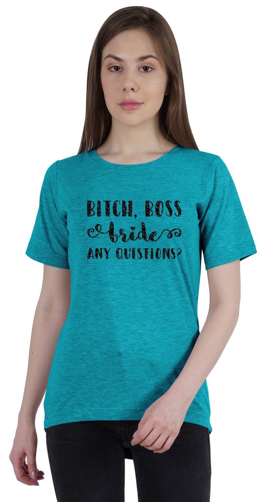 Inkdotpot Bitch,Boss Bride Any Question  Shirt Bride Bachelorette Party Shirts Bridal T-Shirt Wedding