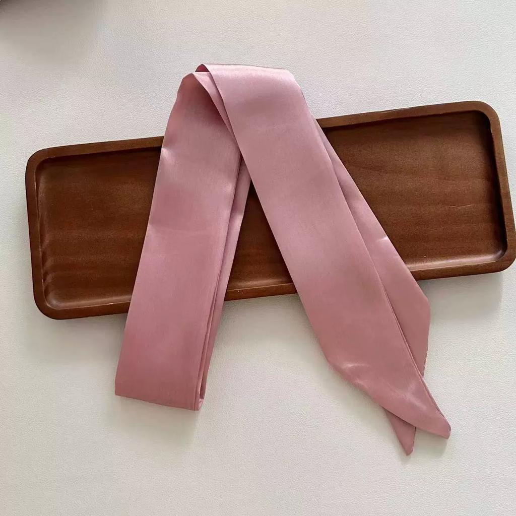 4.5x100cm Long Skinny Hair Scarf Women Imitation Silk Satin Headband Cute Neckerchief Solid Colors Ladies Bag Scarves