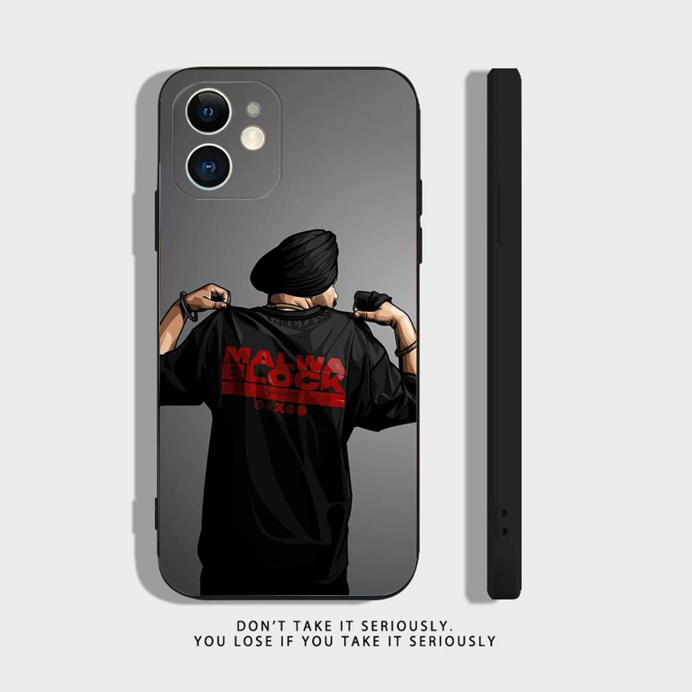 Indischer Rapper Sidhu Moose Wala Handyhülle Für iPhone 17 16,15,14,13,12,11,Pro,XS,Max,XR,Plus,Mini Weiches Silikon Schwarz Stoßfest