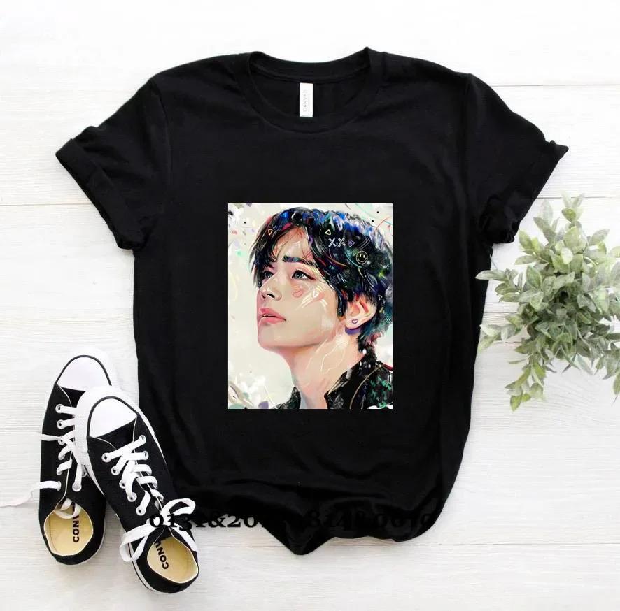 Hot Sale Korean KPOP BTS Fashion Cartoon Anime Top Short Sleeve TShirts Kawaii Friends Summer Clothes for Women's T-Shirt Kpop Star T Shirt