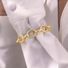 Titanium Steel Stainless Steel Embossed Interlocking Bracelet Plated 18K Gold, Women'S Jewelry 2341