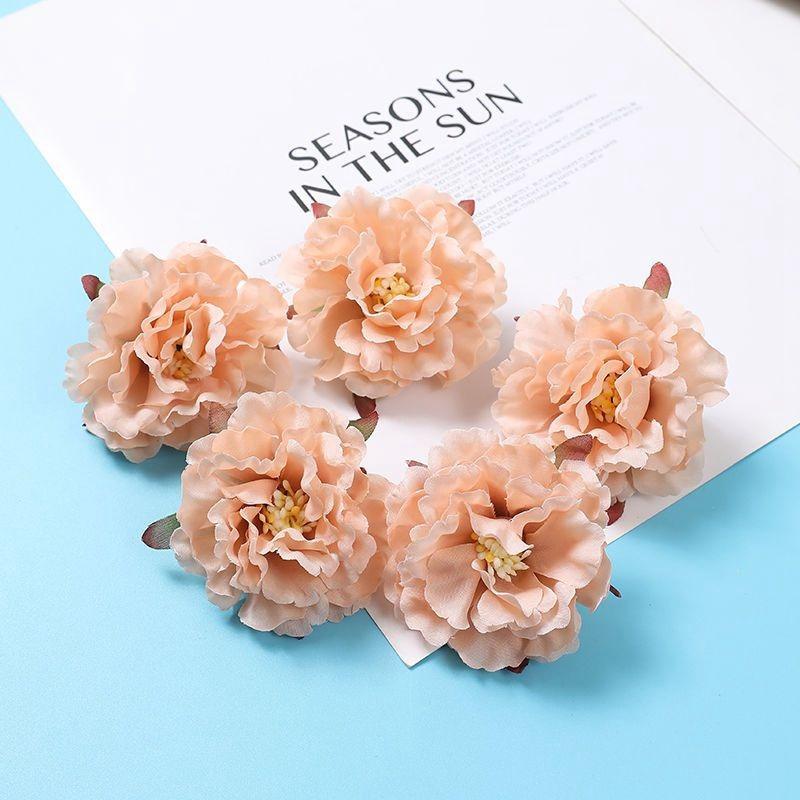 5/10PCs Artificial Flowers 6.5cm Silk Fake Flowers Heads for Home Room Dceor Garden Wedding Marriage Decoration Gifts Accessory
