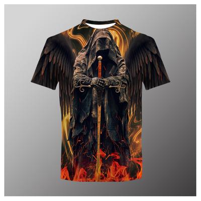 Summer Horror Skull 3D Print Men's T-Shirt Loose O-Neck Short Sleeve Skull Street Rock Hip Hop Top and T-shirt Men's Clothing 6XL