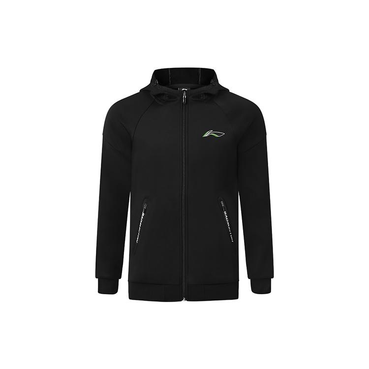 Li Ning Sweatshirts Men s Black Hooded Thickened Cardigan AWDSA03-2 XXXL