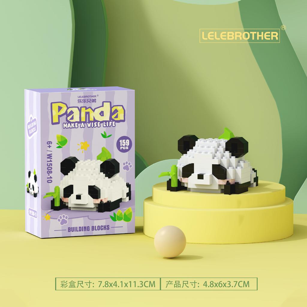 New cartoon building blocks cute pandas flowers, menglan dolls puzzle building blocks Table ornaments boys girls birthday gifts