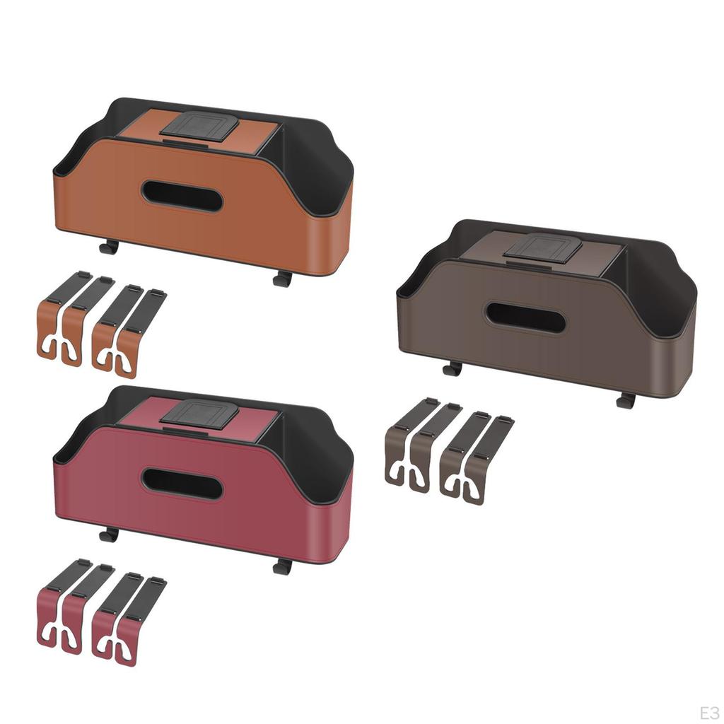 Car Seat Back Organizer Tissue Box 2 Cup Holder Convenient Keep Easy Installation with Hooks Hanger