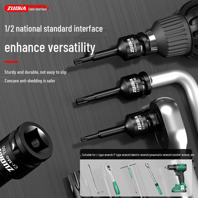 1/2" Air Impact Wrench with Integrated T30 Internal Hexalobular Bit Socket Set