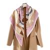 Spring new plain crepe satin printed silk scarf women's mulberry silk temperament elegant square scarf
