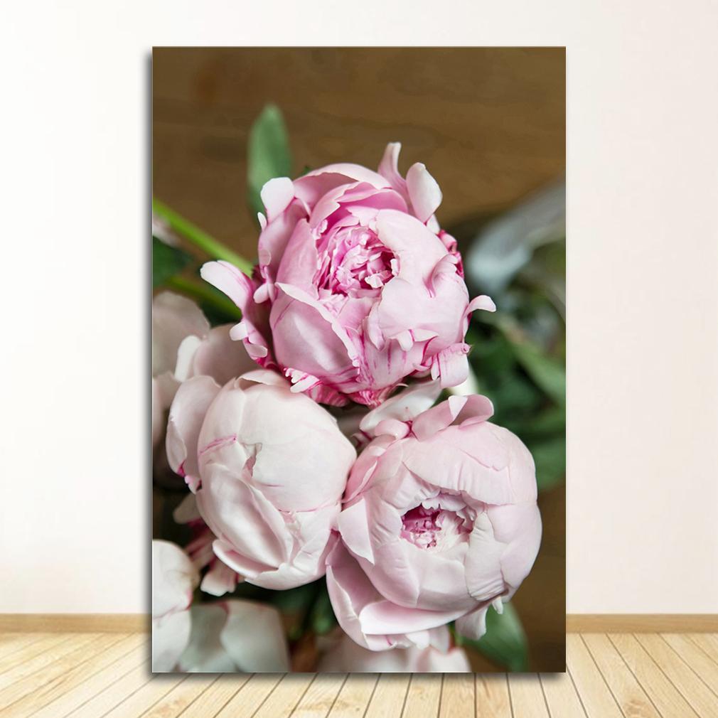 Malba na plátně Nordic Decor Elegantní Pivoňka Květinová fráze Plakát a tisk Nástěnný obraz do obývacího pokoje Domácí dekorace