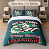 Set Biancheria da Letto Personalizzato Modello South Sydney Rabbitohs, Stampa Nome Testo 1 Copripiumino più 2 Federe Tessile per la Casa