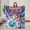 Invader Zim Movie Blanket Soft Warm Street Trend Plush Throw Blanket For Couch Chair Sofa Bed Travel Flannel Bedspread Bed Cover