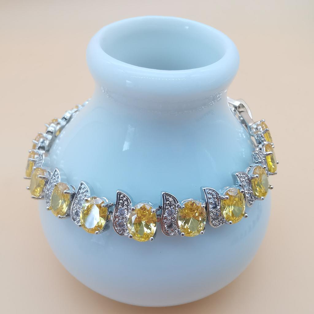 Chicken Leg Bracelet Imitation Tanzania European and American Bracelet Plated with Platinum Crystal for Womens Luxury Multi Color