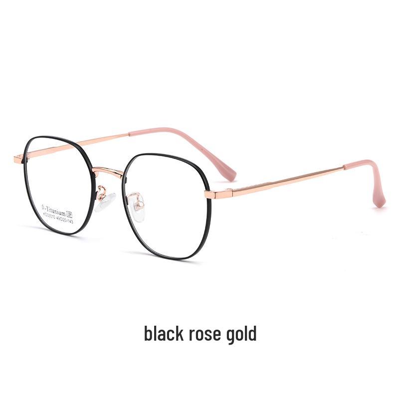 Danyang KO33010K Women's Polygon Retro Eyeglass Frame - Ultralight Non-Magnetic Titanium