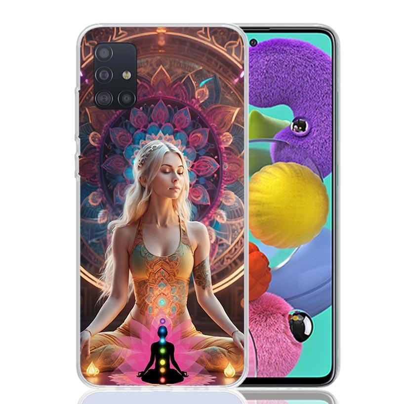 Meditation Yoga Girl Phone Case For Samsung Galaxy A52 A32 A22 A12 A02S A50S A30S A51 A31 AA71 Note 20 Ultra 10 S10 Plus Galaxy