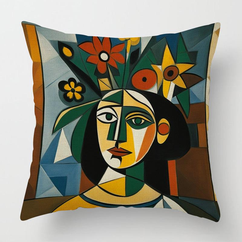Modern figure illustration cushion cover living room cafe sofa pillow cover 40x 40cm Nordic style bedroom decoration aesthetics
