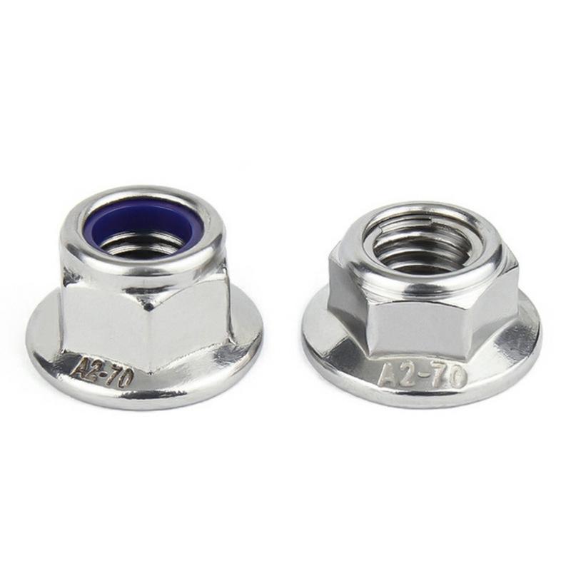 304 Stainless Steel Nylon Lock Nut, Self-Locking Anti-Loosening, Sizes M4-M10