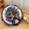 Astronaut Playing Guitar Printed Umbrella Windproof Folding Umbrella Portable Sun and Rain Umbrella Suitable for Gifting