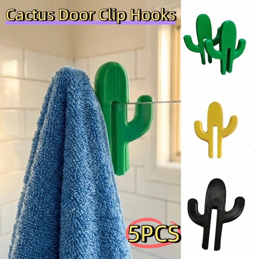 5PCS Multifunctional Cactus Door Clip Hooks Plastic Shower Hooks Door Mounting